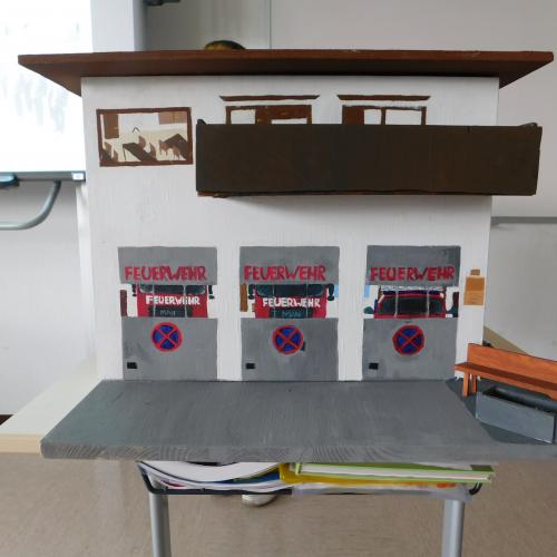 Modell des Feuerwehrhauses Stans