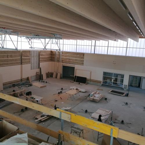 Innenansicht Sporthalle in Bau