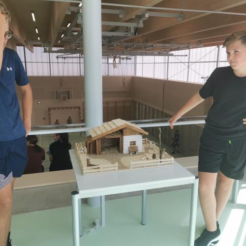 Schüler beim Präsentieren von Projekten