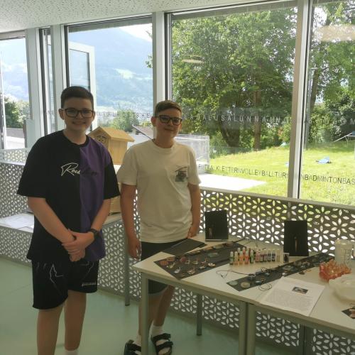 Schüler beim Präsentieren von Projekten